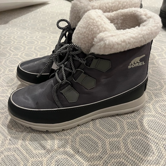 SOREL- Explorer Carnival Waterproof Boot with Faux Fur Collar - Picture 3 of 5